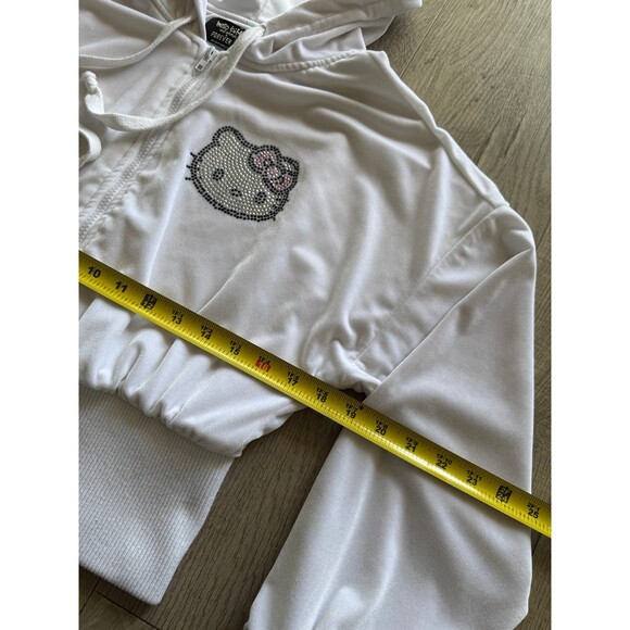 Rare Forever 21 X Hello Kitty Velour Bling Hoodie Sanrio Collection White Large - Picture 4 of 5